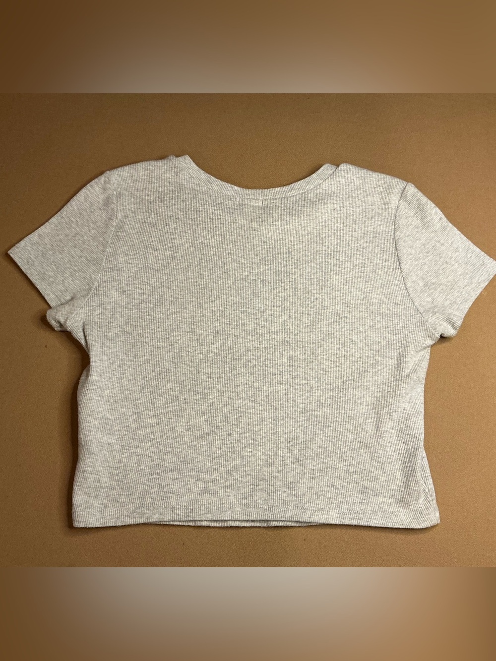Garage Grey Ribbed Cropped Tee large - Picture 5 of 9